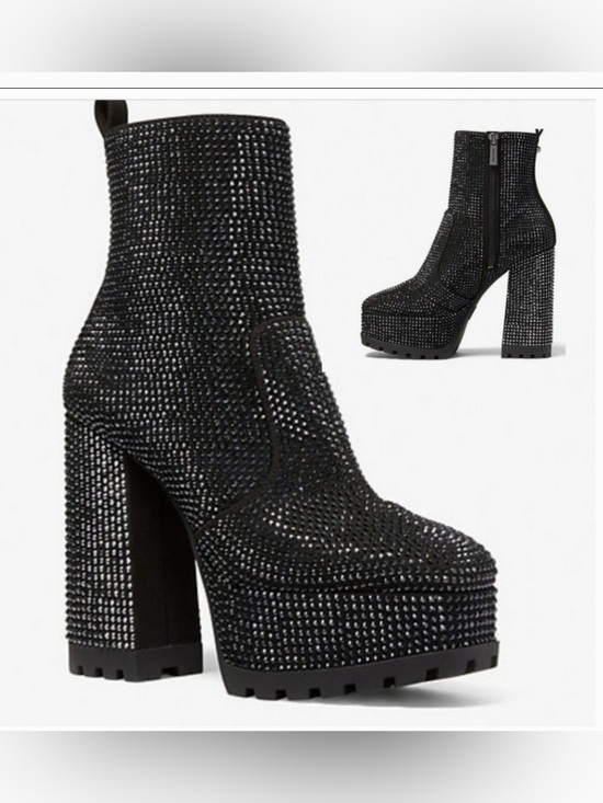 Michael Kors Shoes - Michael Kors Maxine Black Rhinestone Platform Ankle Boots